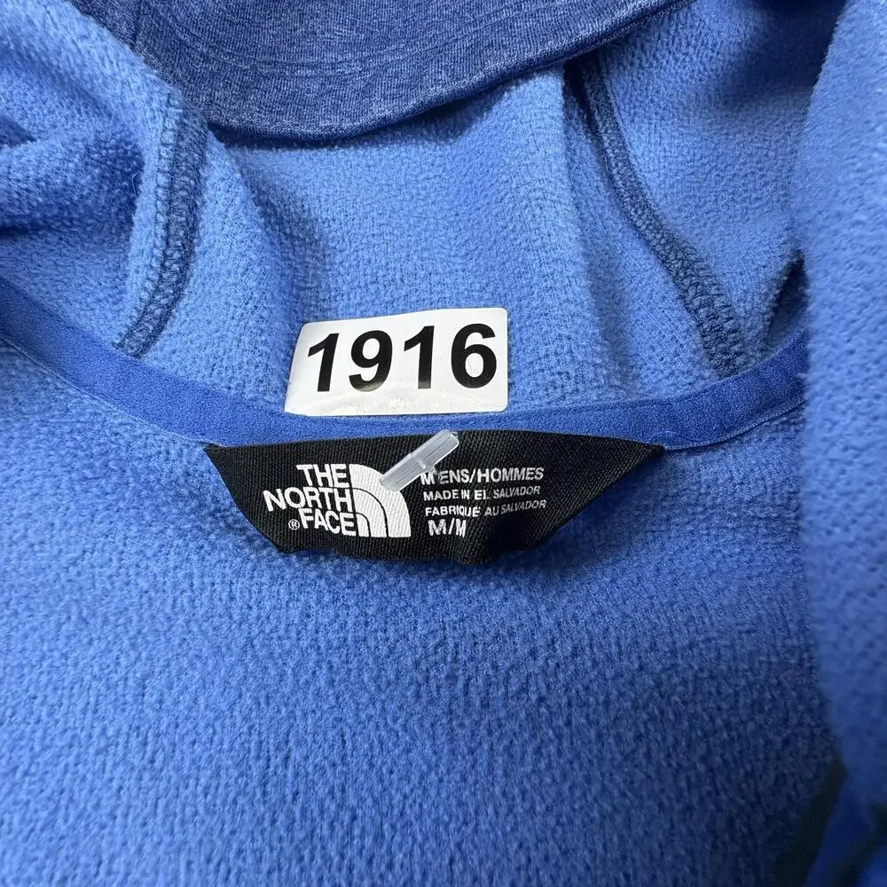 The North Face Jacket Mens Medium Blue Softshell Hooded Full Zip Fleece Lined
